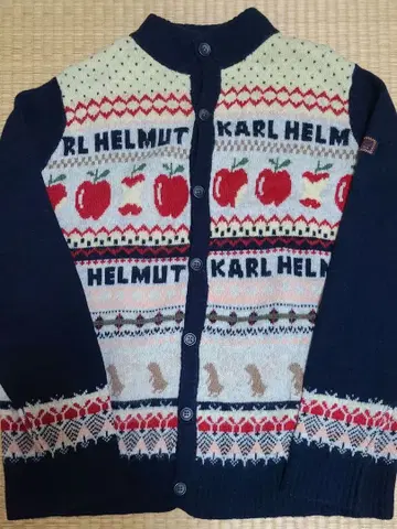 칼 헬무트 2008 사과와 로고의 가디건 핑크하우스