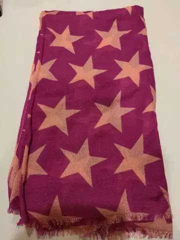 실크&울 별 패턴 스톨