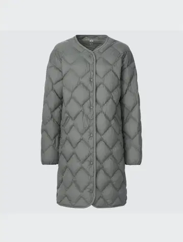 유니클로 릴랙스 코트 카키 롱 다운 자켓