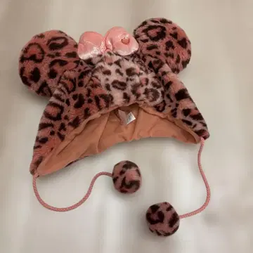 도쿄 디즈니 리조트 레오파드 무늬 미니 모자 복슬복슬 58cm