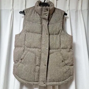 무인양품 울 혼방 충전솜 베스트 L 사이즈 베이지 여성용