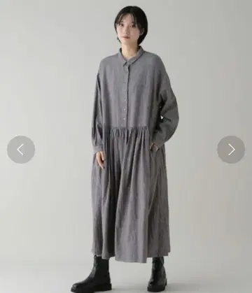 naturalbyclip 절개 개더 셔츠 원피스