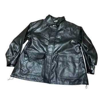 가죽 자켓 블랙 시마무라 오버 사이즈 가죽 블루종 블랙 충전솜