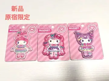 새상품 산리오 하라주쿠 한정판 마그넷 헬로키티 마이멜로디 쿠로미 세트