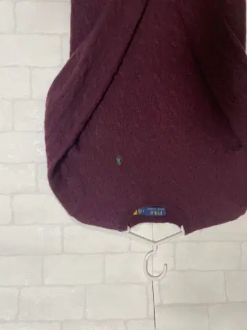 폴로 랄프로렌 케이블 니트 스웨터 버건디