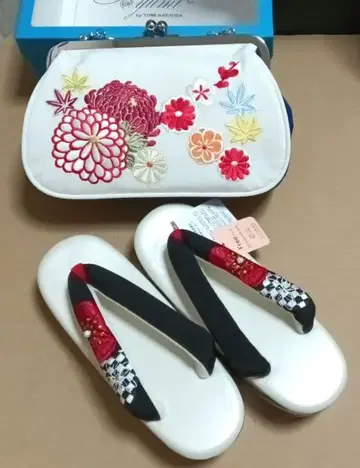 조리 가방 통굽 펄 큐빅 자수 (파랑/네이비) 성인식 (후리소데) 졸업식