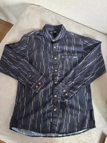 mont-bell 기하학 패턴 네이비 셔츠 M