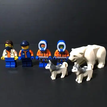 LEGO 미니 피규어 북극 탐험대 북극곰 허스키 7체 세트 레고 블록