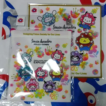 헬로키티 만박 산리오 컬러 미야쿠미야쿠 미니 타월 복주머니