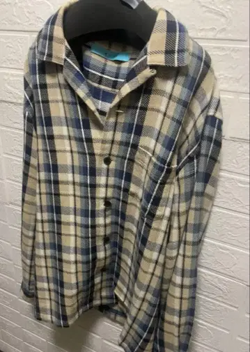MUZE -Cotton twill check 오버사이즈 셔츠