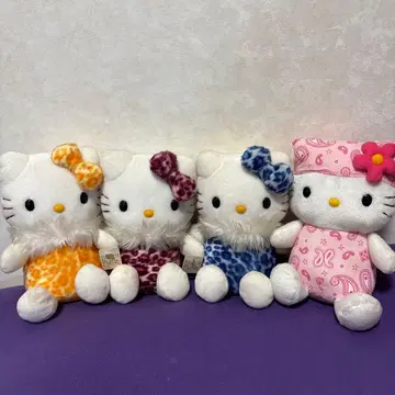 헬로키티 봉제 인형 레오파드 무늬 오렌지