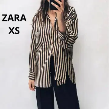 택 포함 새상품 ZARA 오버 사이즈 스트라이프 셔츠 XS