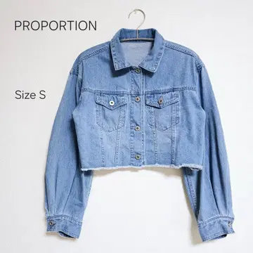 PROPORTION 크롭 데님 자켓 라이트 블루