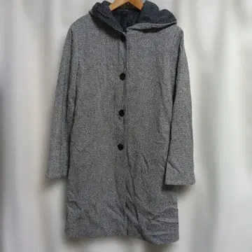 COCOPERI 후드 부착 그레이 계열 롱 코트
