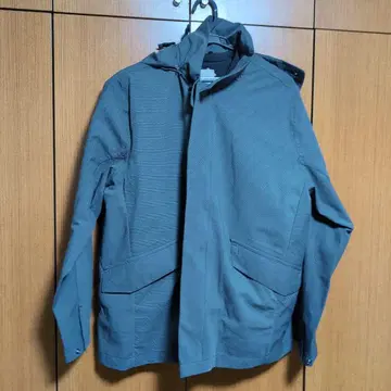 adidas 그레이 나일론 자켓 후드 부착 골프