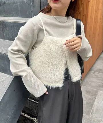 새상품급 mystic 보아 뷔스티에 SET 니트 아이보리