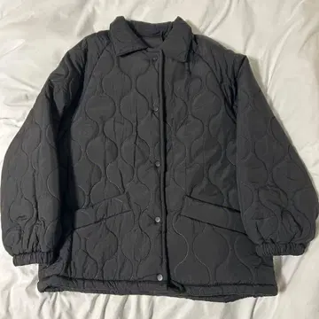 블랙 퀼팅 자켓 플리스 안감