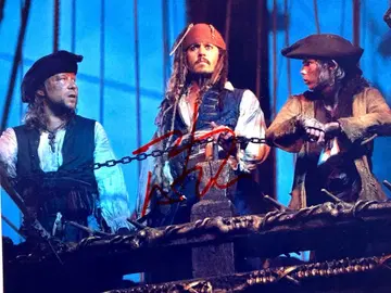 조니 뎁 친필 사인 초 대형 사진 -