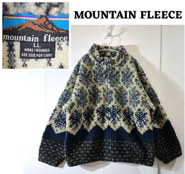 90's 빈티지 MOUNTAIN FLEECE 노르딕 패턴 보아 자켓