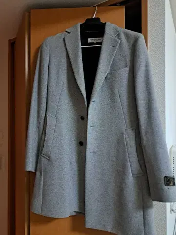 VANQUISH 그레이 캐시미어 체스터 코트