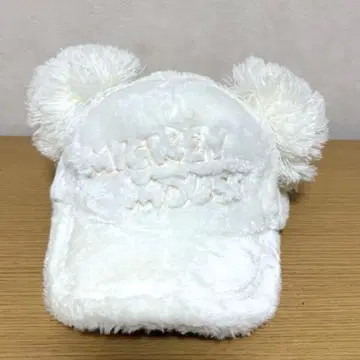 미키마우스 화이트 퍼 캡 귀 포함 도쿄 디즈니 리조트 모자 햇