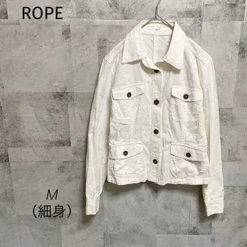 ROPE 로페 [ M ] 데님 자켓 G 화이트 코튼 린넨 슬림