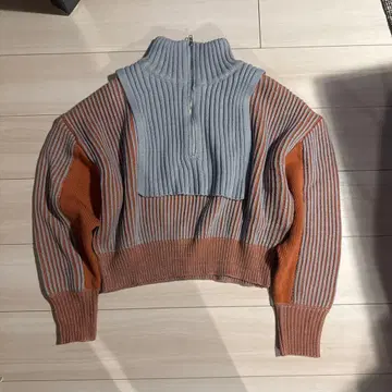 KBF 레이어드 하프 ZIP 니트 ONE SIZE