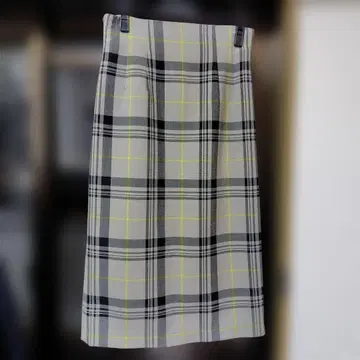 미라 오웬 체크 하이웨스트 타이트 스커트