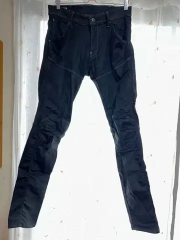 지스타 E-420 블랙 데님 슬림 핏