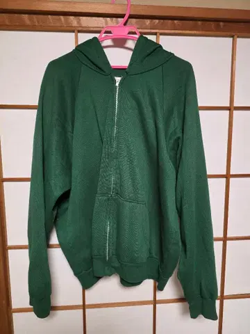 그린 풀 집업 후드티 XL