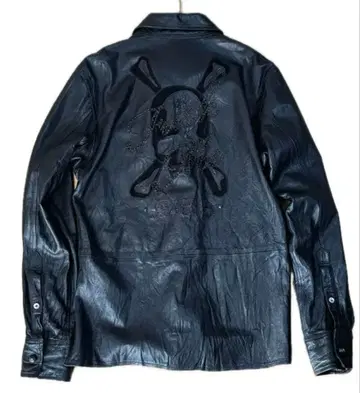 레어 ROEN 로엔 백 스컬 가죽 자켓 셔츠 레오파드 46