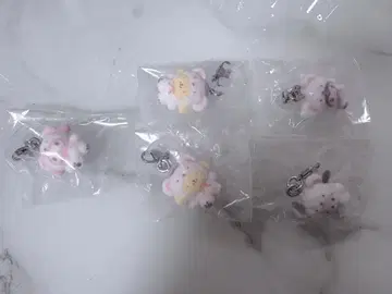 산리오 캐릭터즈 포근포근 스노우 가챠가챠 마커 액세서리 5개