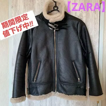 [ ZARA ] 페이크 레더 라이더 자켓 페이크 무스탕