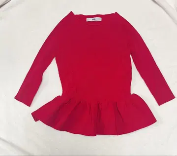 sheller 셰리에 리브 니트 레드 페플럼