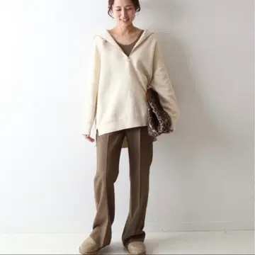 프레임워크 코튼 탄력 하프 지퍼 풀오버