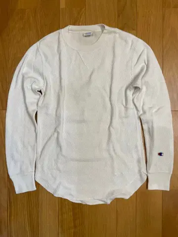 Champion 화이트 써멀 원단 롱 T셔츠 S 사이즈