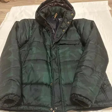 Paul Smith JEANS 다크 그린 체크 무늬 다운 자켓