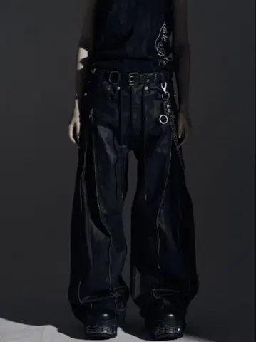 Rosen Kreuz ZIP 와이드 배기 팬츠