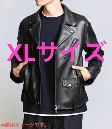 레어 XL BEAUTY & YOUTH 양가죽 시어링 레더 더블 라이더스