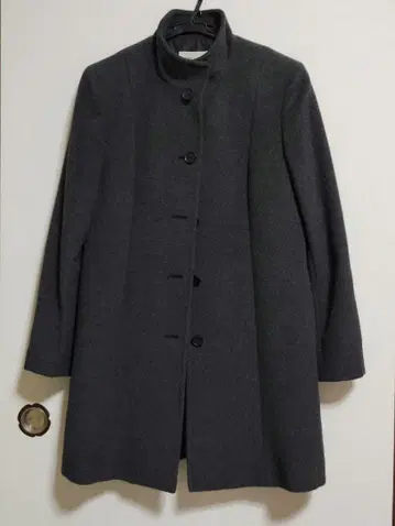 그레이 롱 코트 울