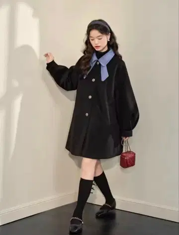 KUOSE 리본 컬러 코트 S