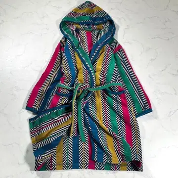 MISSONI 미쏘니 파일 롱 가운 코트 셰브론 패턴