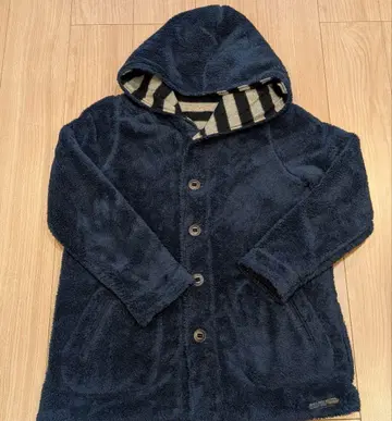 CUBE SUGAR 리버서블 코트 네이비 x 보더 M