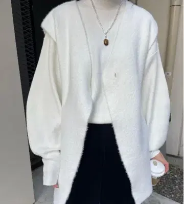 Ameri 오버사이즈 베스트 세트 니트 탑