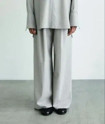 SANTE 허리 드로스트 세미 와이드 팬츠