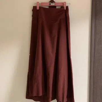 브라운 플레어 롱 스커트