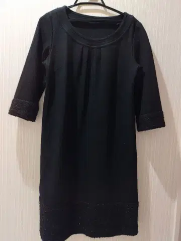 블랙 7부 소매 울 원피스 Reflect 월드 11호