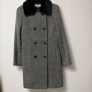 헤링본 더블 브레스트 롱 코트