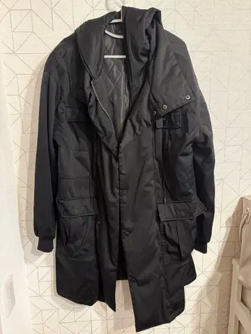 ZARA MAN 블랙 후드 부착 롱 자켓