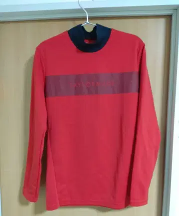 TaylorMade 남성용 M 레드 모크넥 긴팔 셔츠